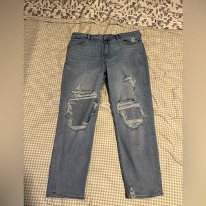 American Eagle Outfitters Medium Blue Ripped Mom Jeans